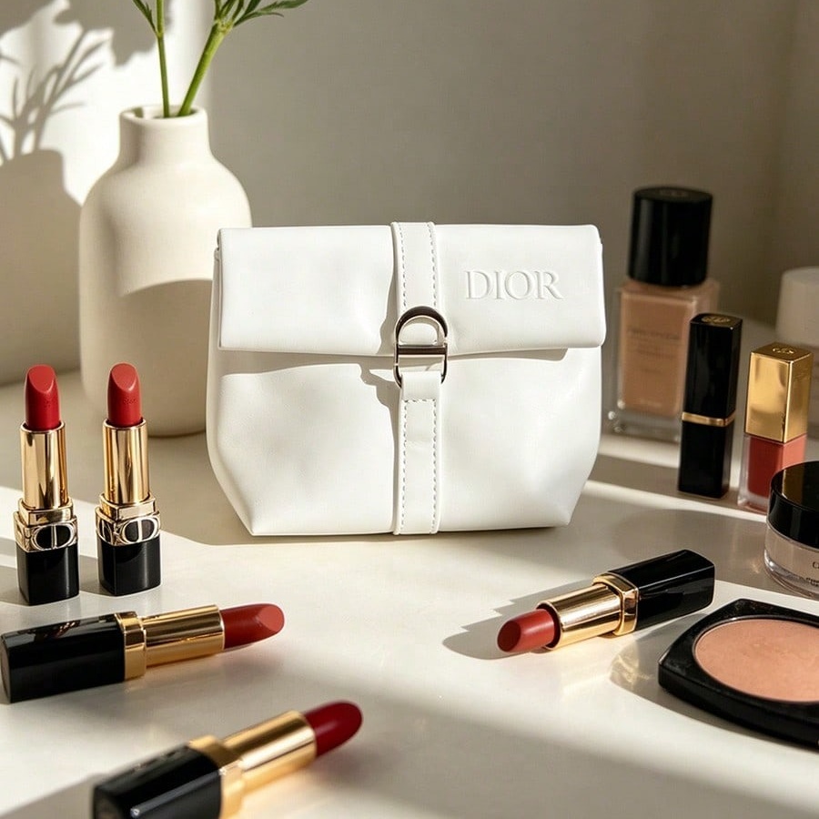 Dior’s Bag White Cosmetic Bag  - Luxury Skincare Samples recension och pris