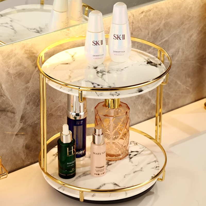 Brass Double-Tier Perfume Stor - Luxury Skincare Tray recension och pris